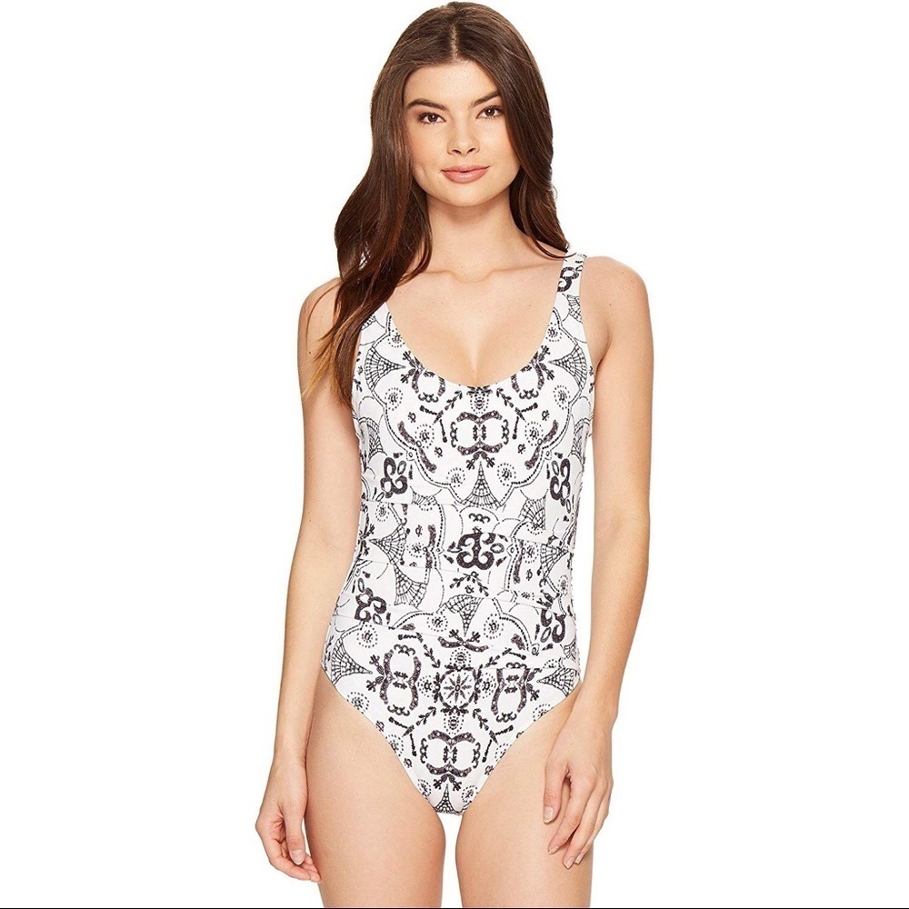 Nicole Miller Melanie Cross Back 1 Piece Swimsuit